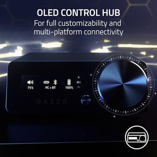 Wireless Gaming Headset with OLED Control Hub