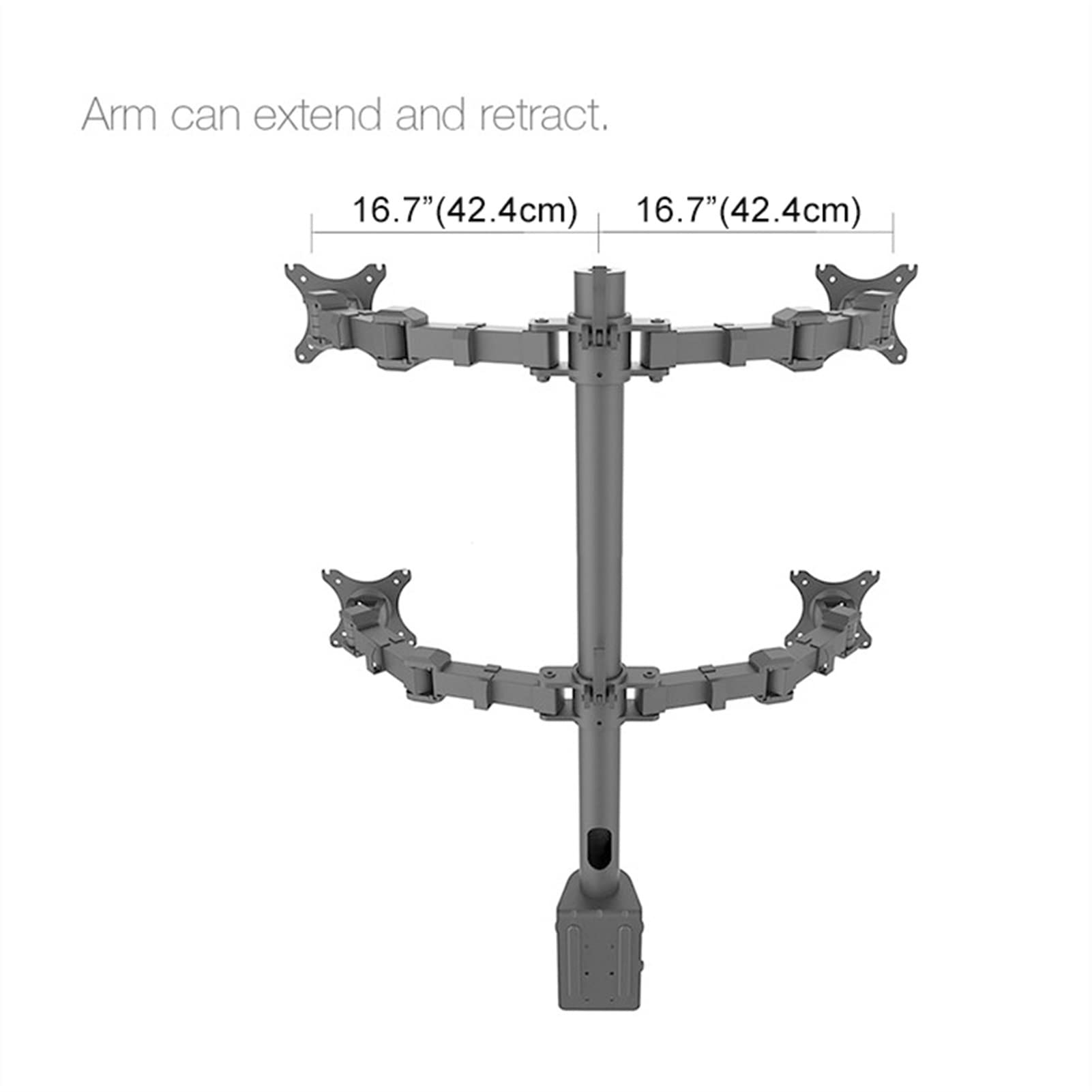 Quad Monitor Desk Mount Stand for Up to 30-Inch Displays