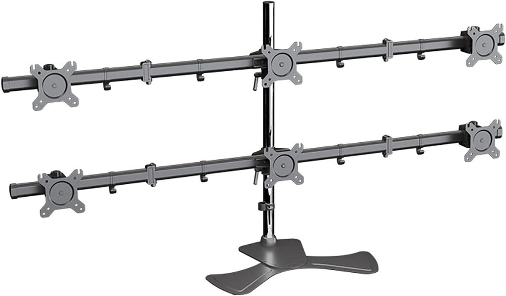 Six Monitor Desk Mount Stand for 15–27 Inch Displays