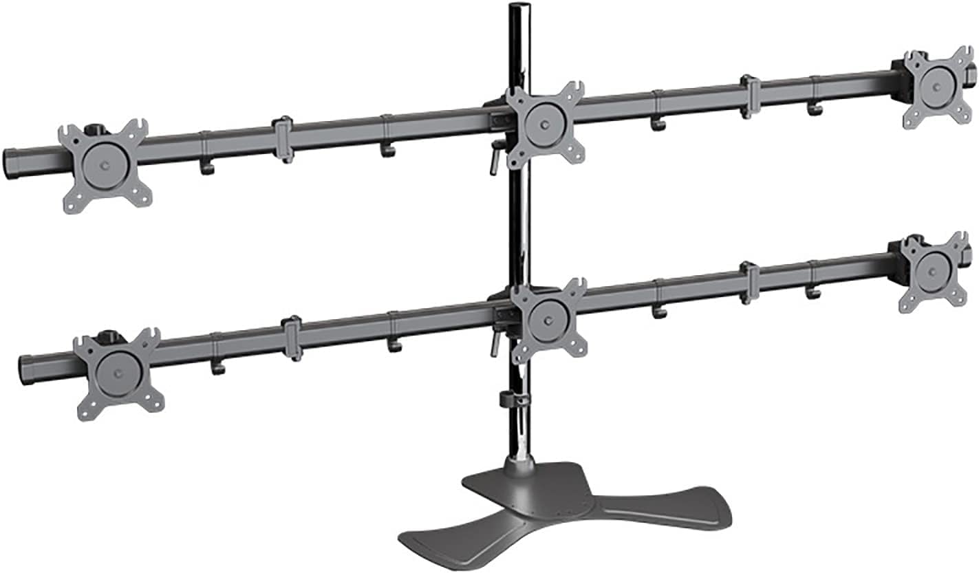 Six Monitor Desk Mount Stand for 15–27 Inch Displays