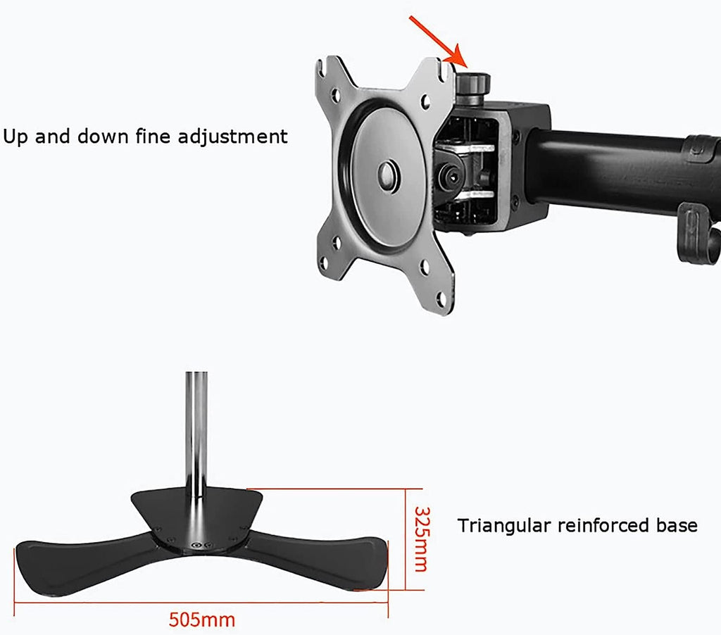 Six Monitor Desk Mount Stand for 15–27 Inch Displays