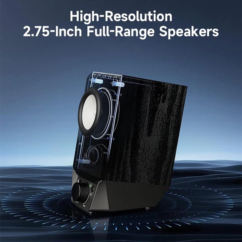 USB Computer Speakers with Bluetooth 5.3 AUX Bass Audio
