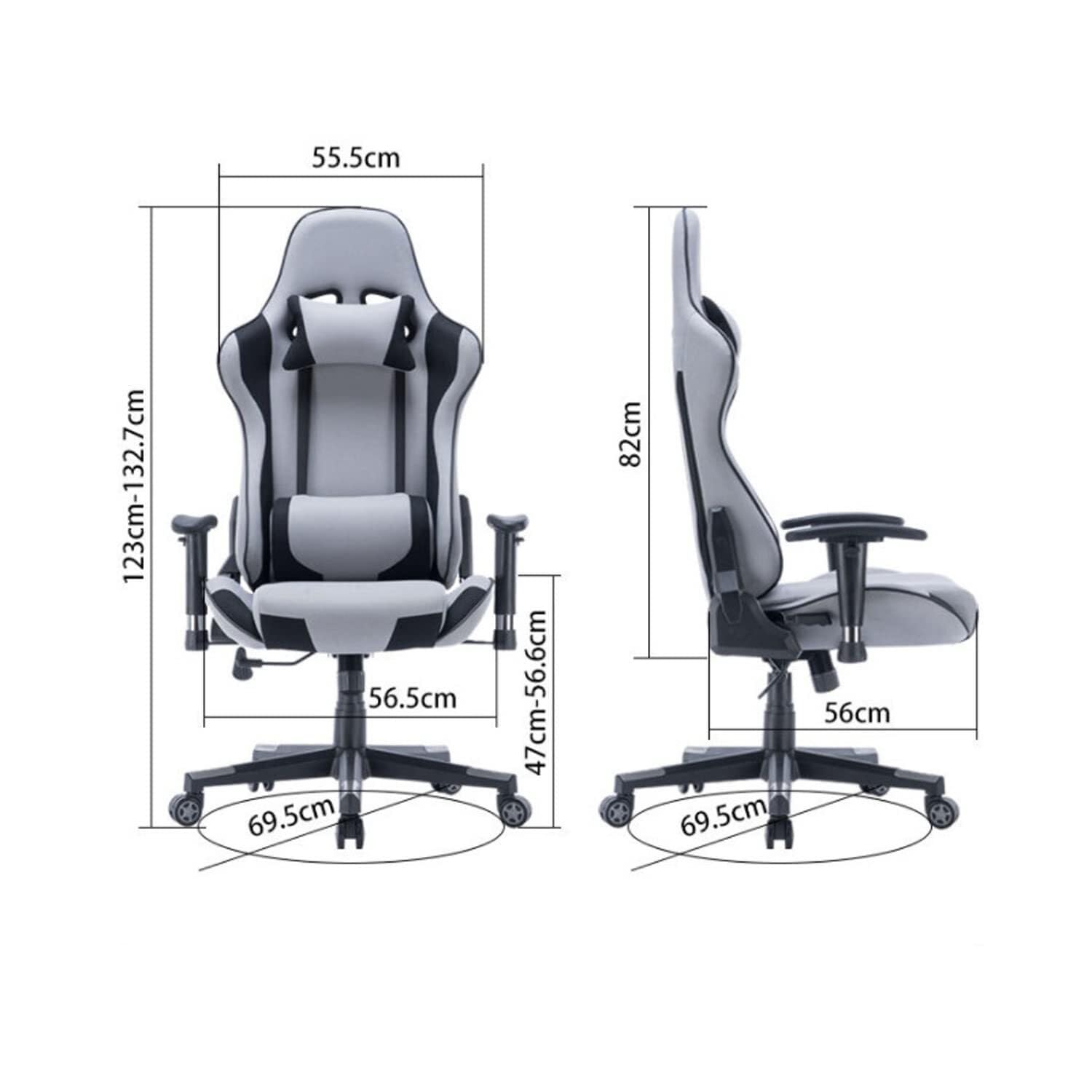 Ergonomic Fabric Gaming Chair with 2D Armrests