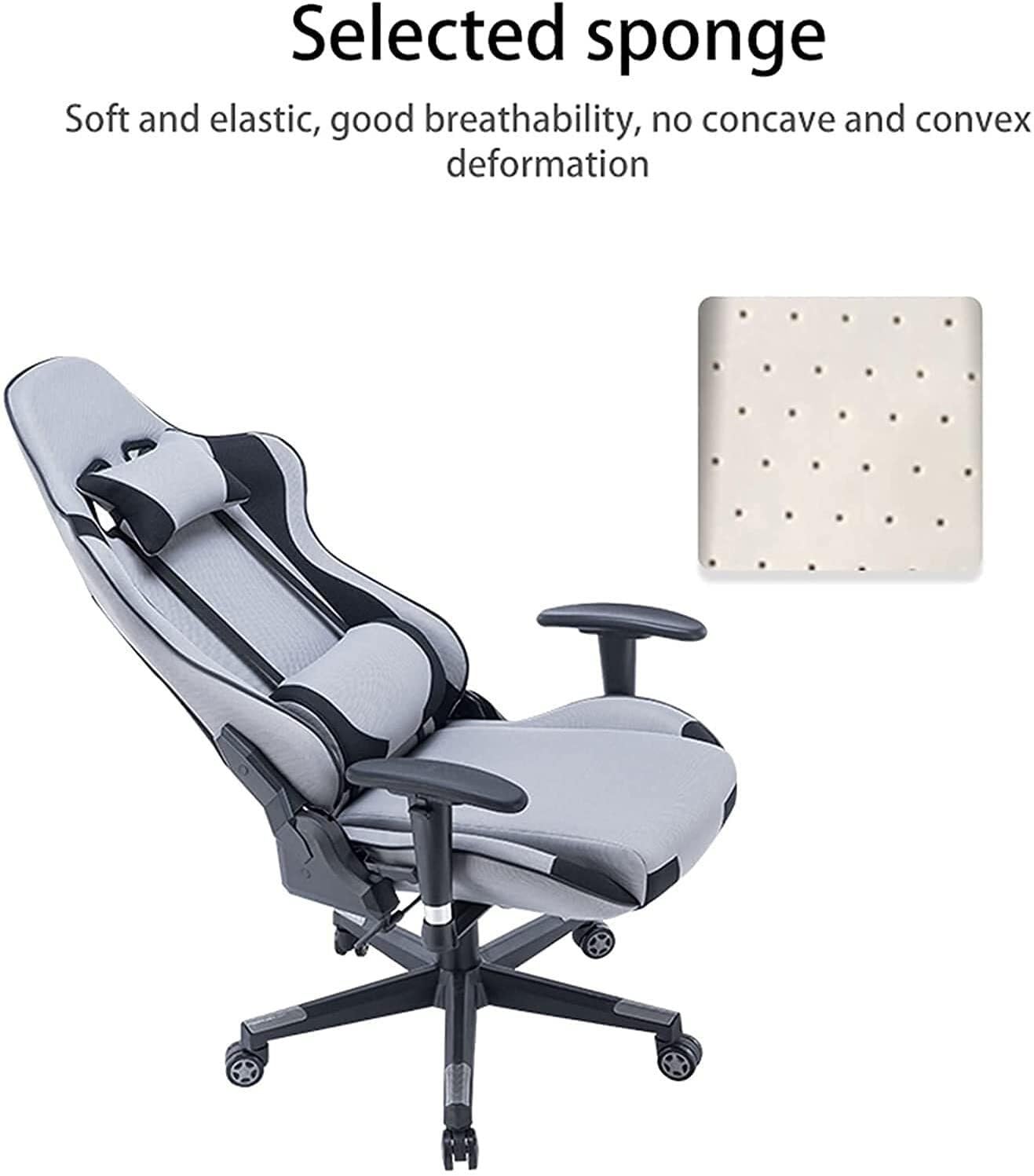 Ergonomic Fabric Gaming Chair with 2D Armrests