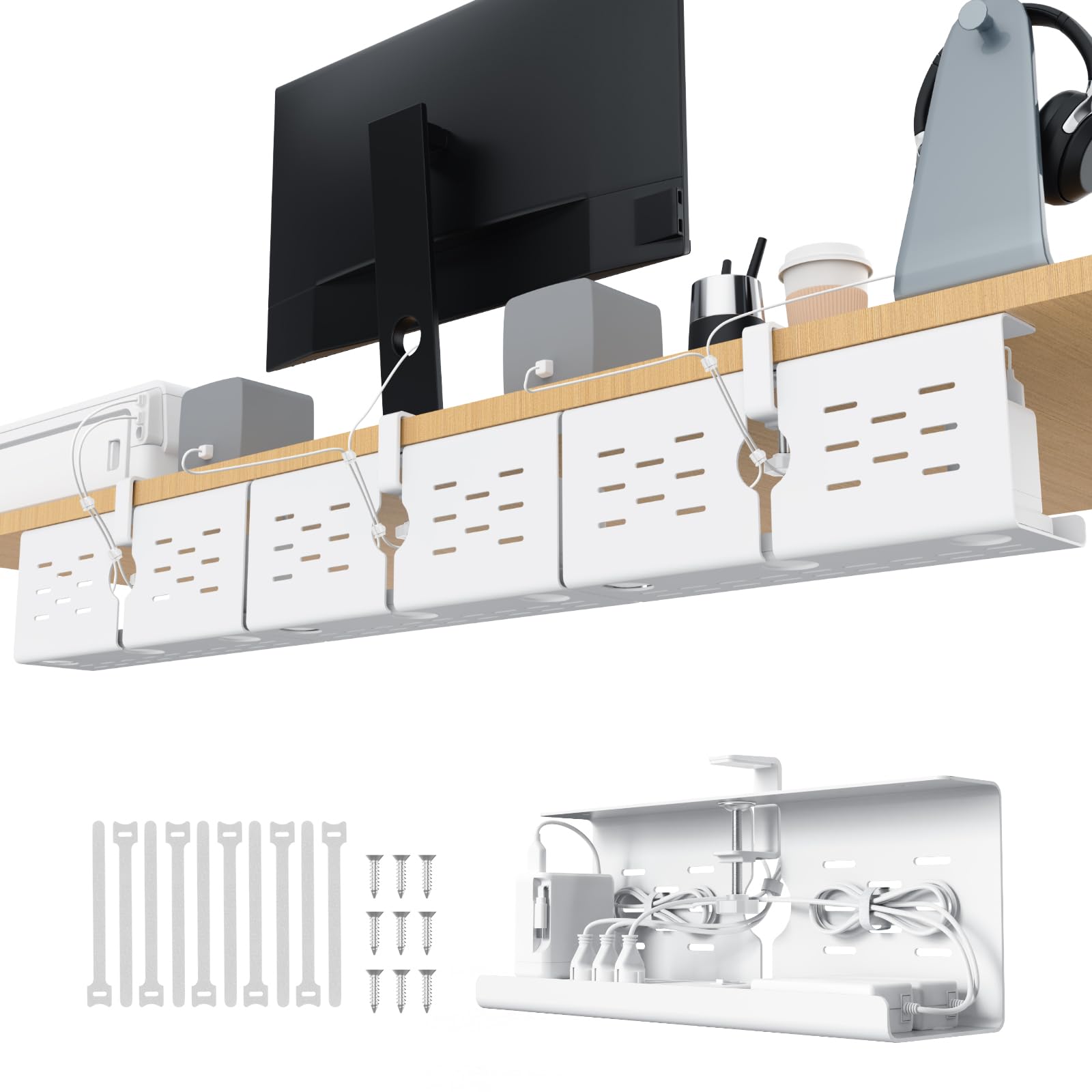16-Inch Under Desk Cable Management Tray