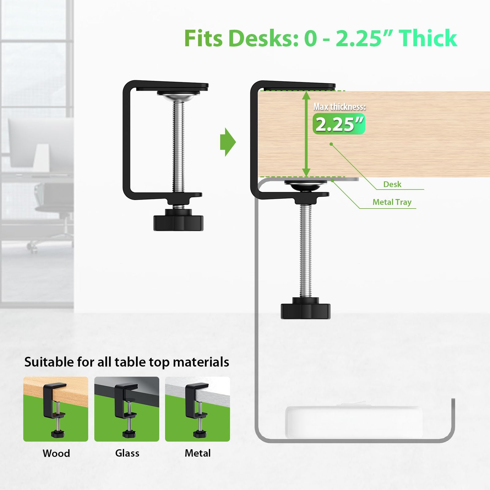 16-Inch Under Desk Cable Management Tray
