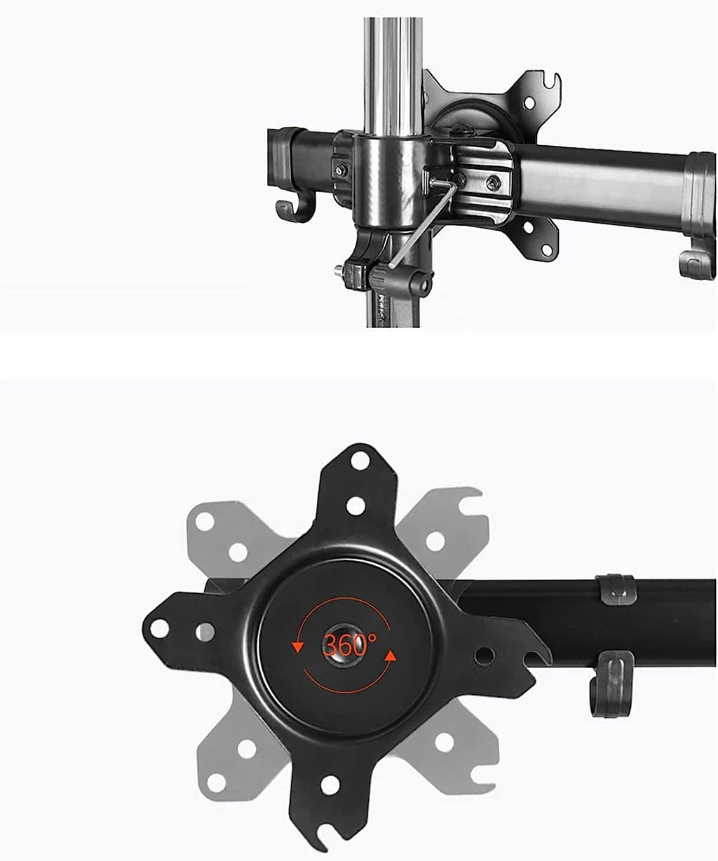 Six Monitor Desk Mount Stand for 15–27 Inch Displays