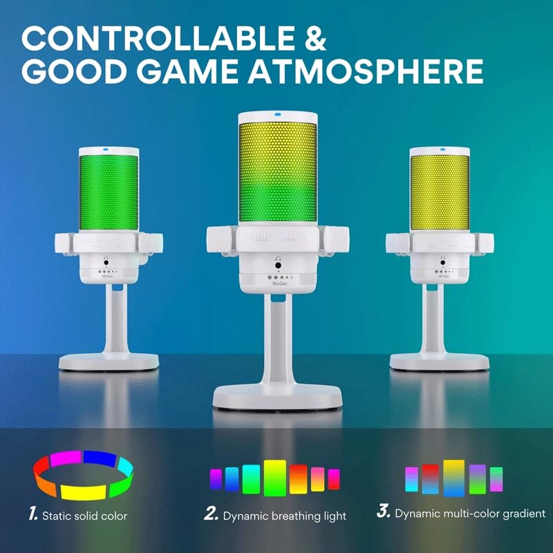 Gaming Condenser Microphone with Noise Canceling Mic