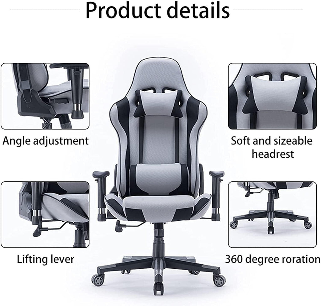 Ergonomic Fabric Gaming Chair with 2D Armrests