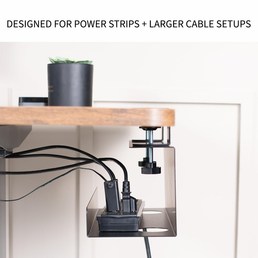 17-Inch Clamp-On Under Desk Cable Management Tray