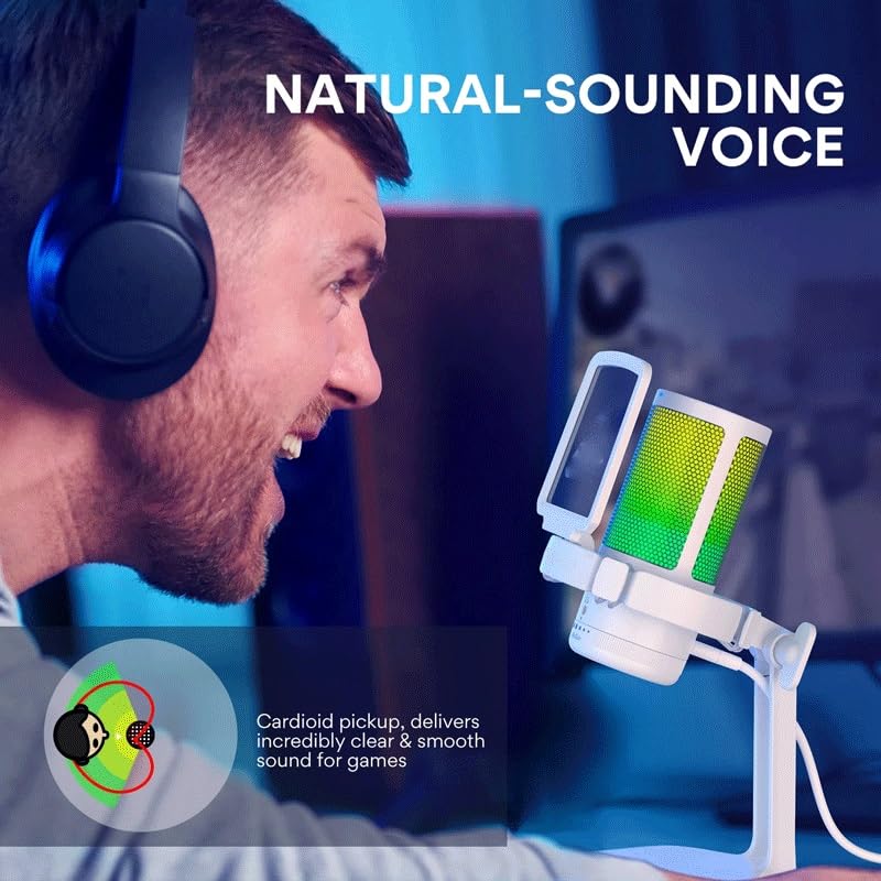Gaming Condenser Microphone with Noise Canceling Mic