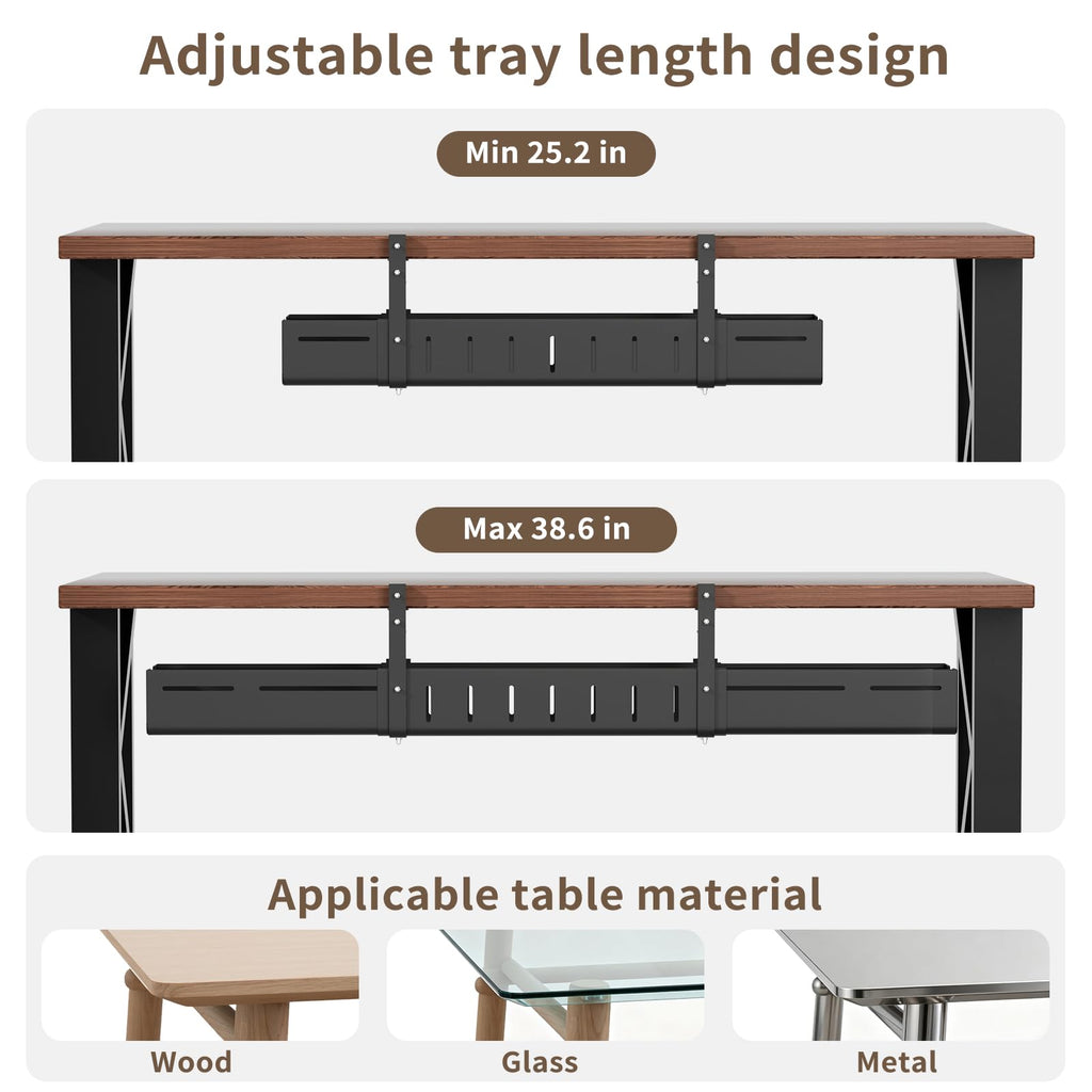 Expandable Under Desk Cable Management Tray