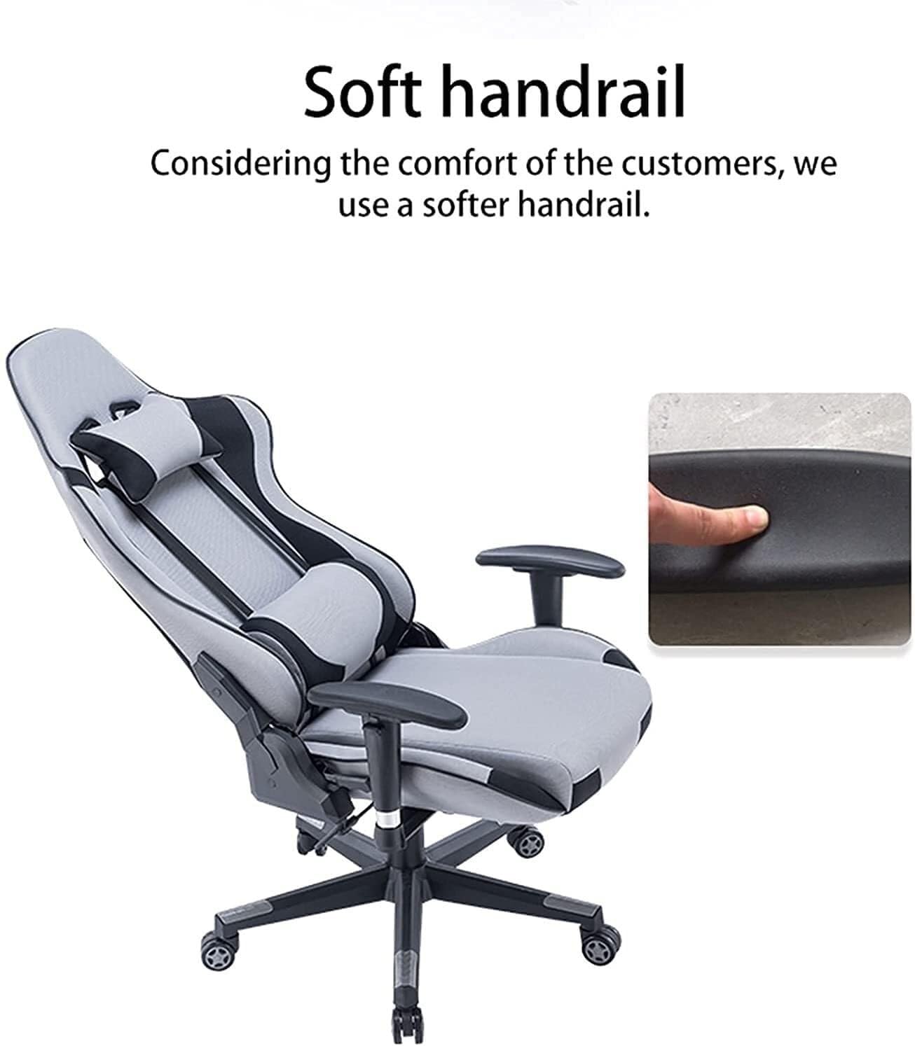 Ergonomic Fabric Gaming Chair with 2D Armrests