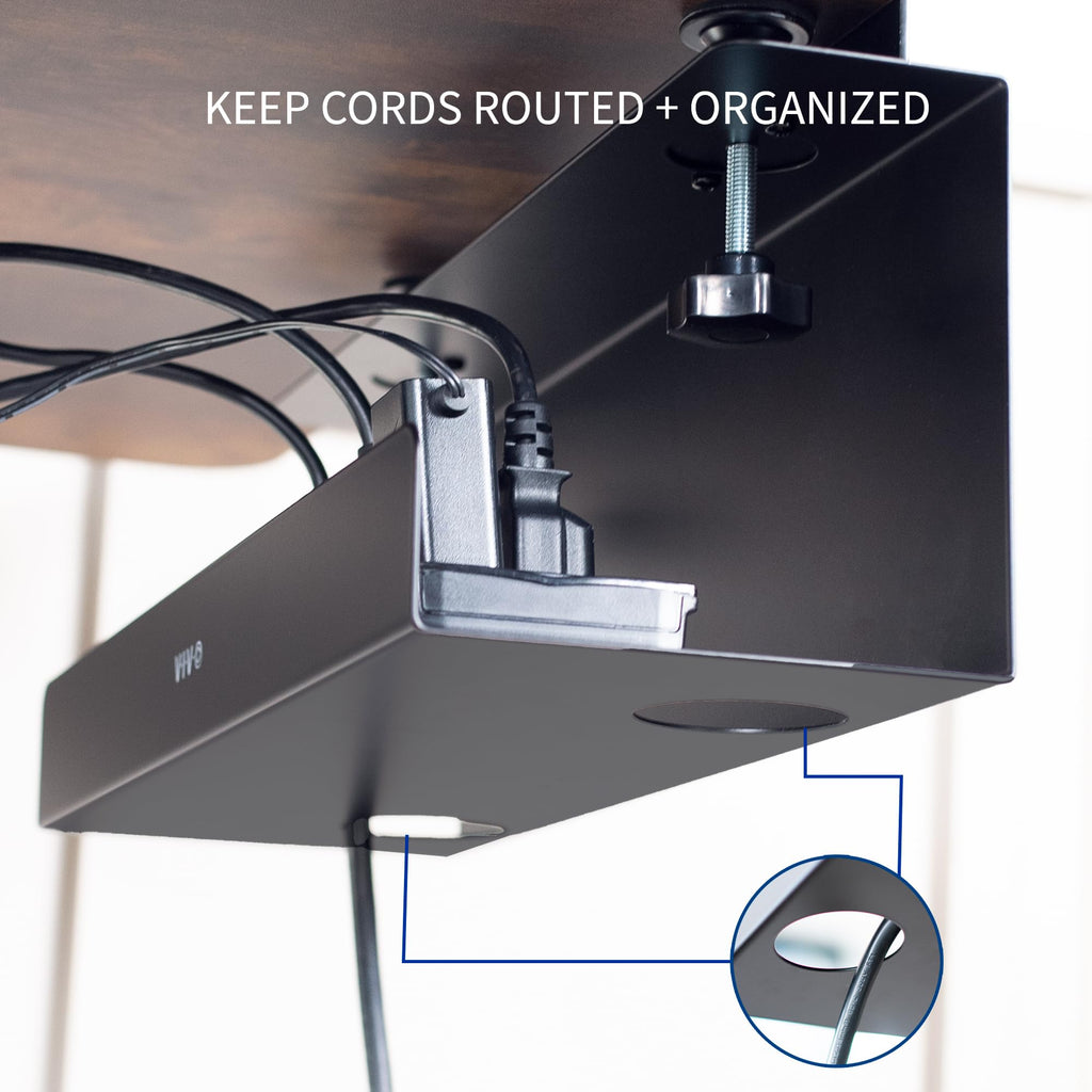 17-Inch Clamp-On Under Desk Cable Management Tray