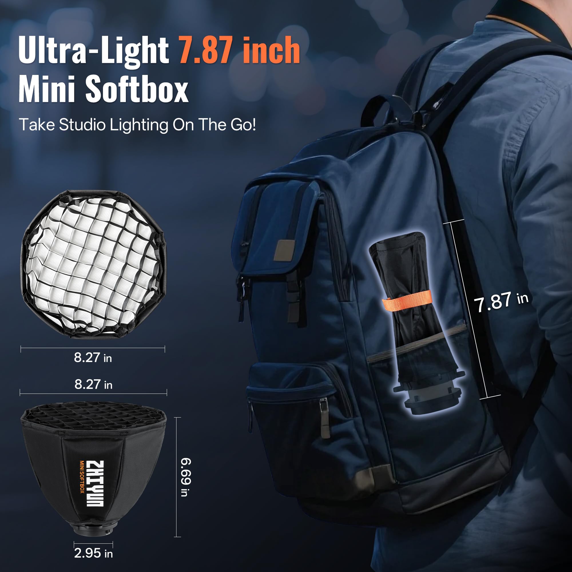 100W RGB Portable Video Light with Softbox