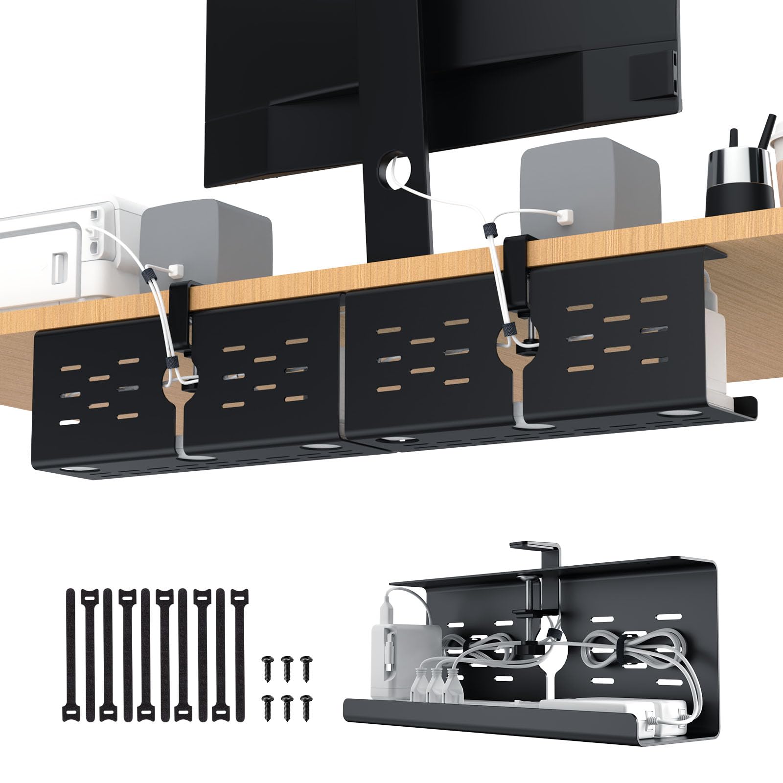 16-Inch Under Desk Cable Management Tray