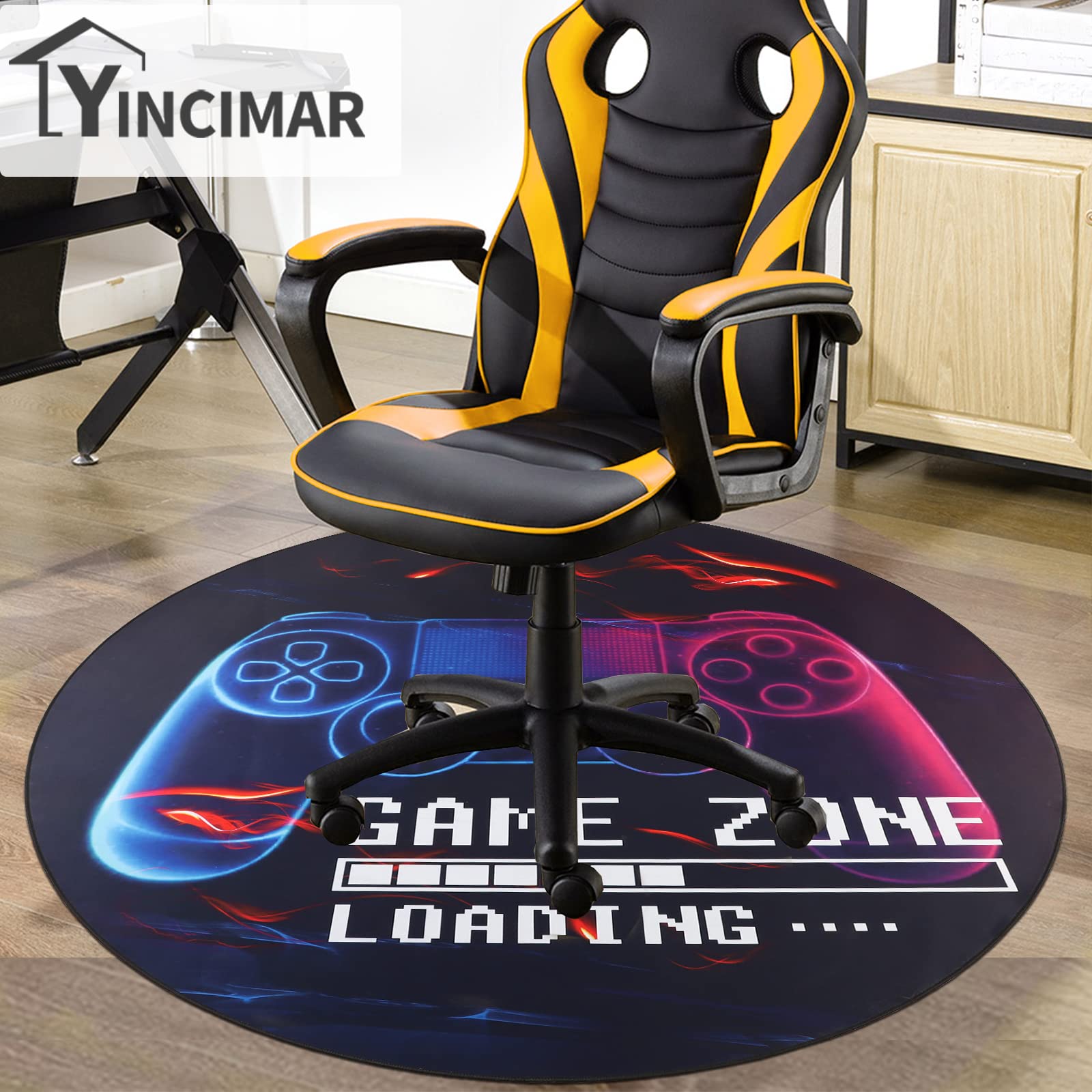 Yincimar Chair Mat for Hardwood Floor 47" Round Anti-Slip