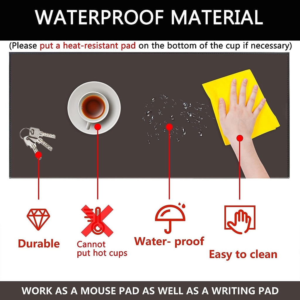 PU Leather Desk Mouse Pad Edge-Locked