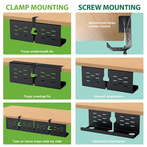 16-Inch Under Desk Cable Management Tray