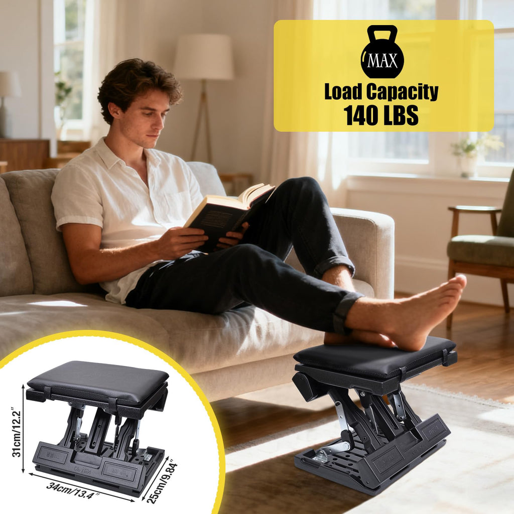 Adjustable Under Desk Foot Rest with Massage Beads