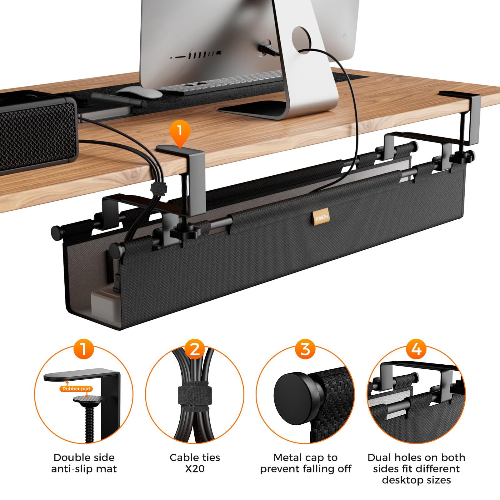 38-Inch Under Desk Cable Management Tray