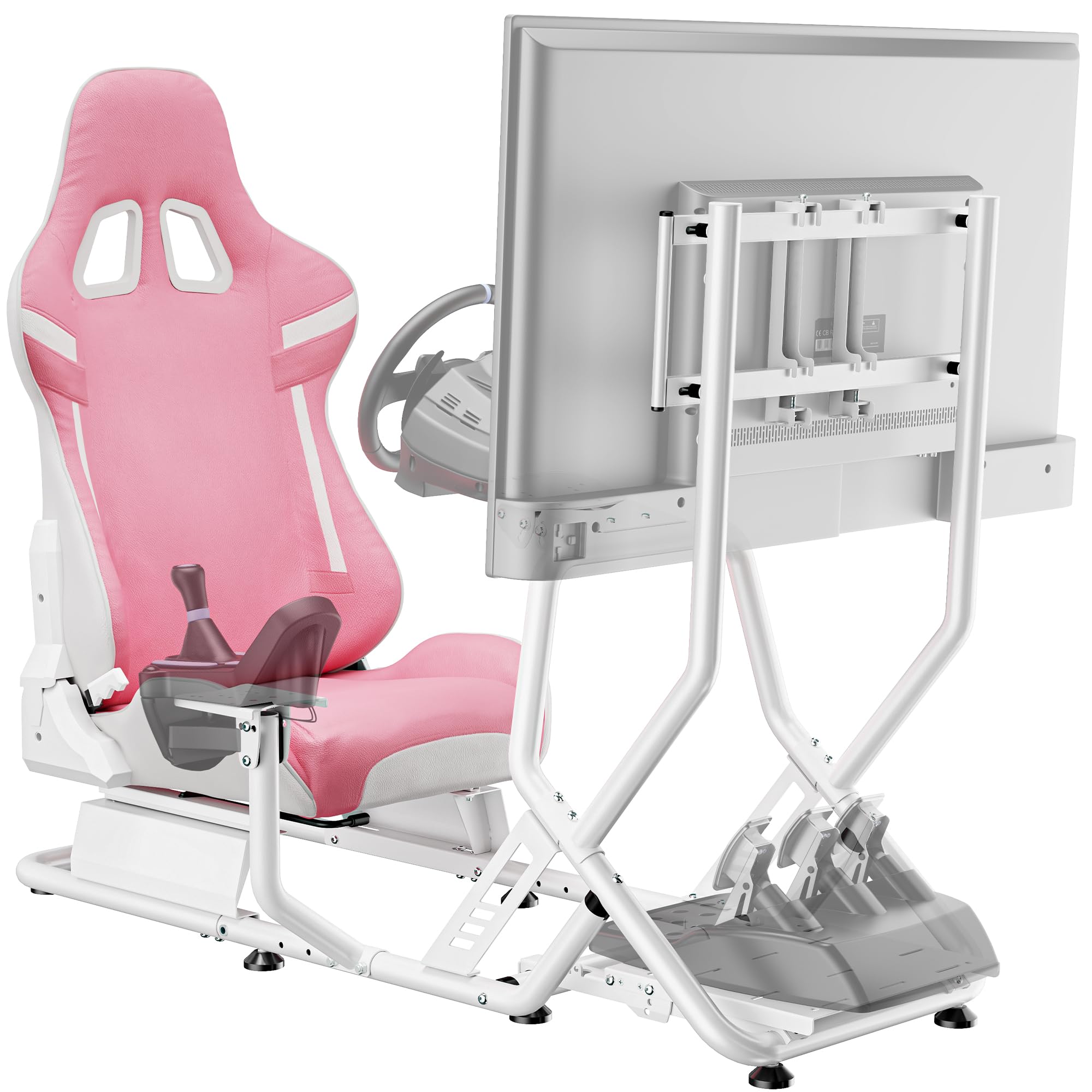 Racing Simulator Cockpit with Monitor Mount & Seat