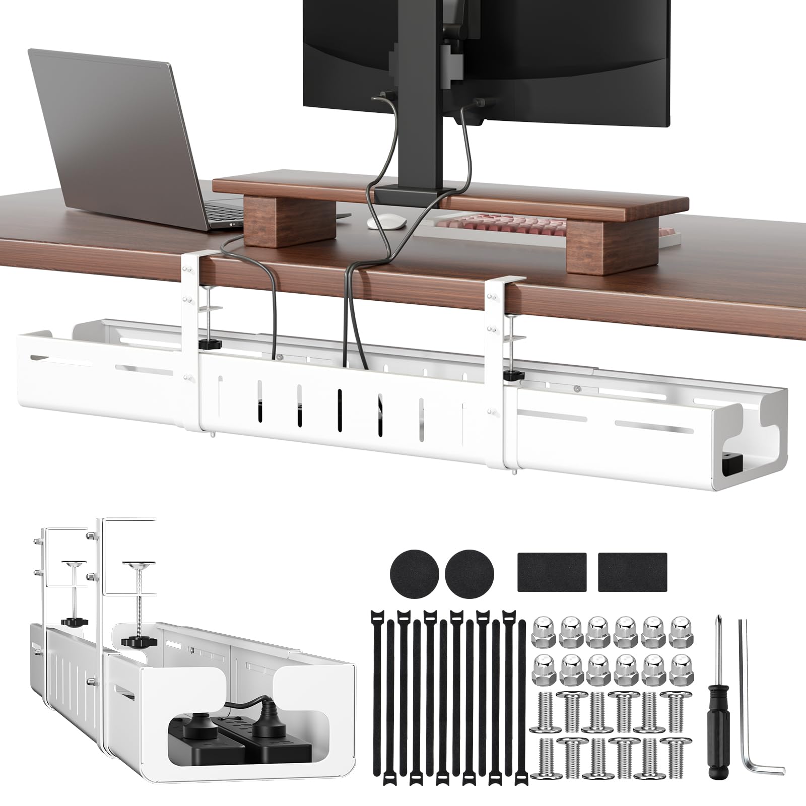 Expandable Under Desk Cable Management Tray