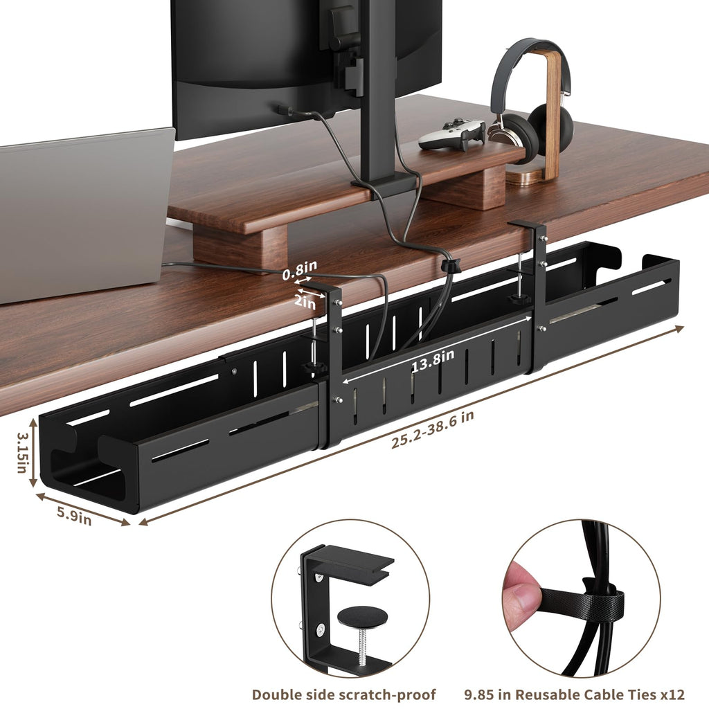 Expandable Under Desk Cable Management Tray