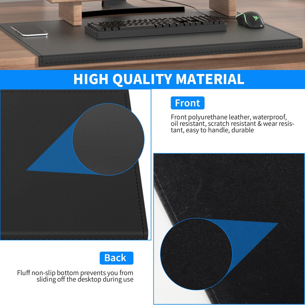 PU Leather Desk Mouse Pad Edge-Locked