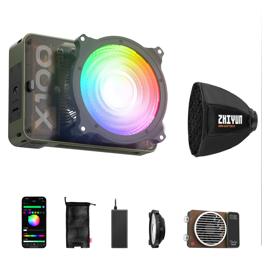 100W RGB Portable Video Light with Softbox