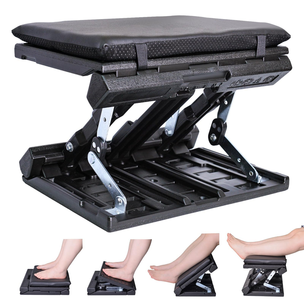 Adjustable Under Desk Foot Rest with Massage Beads