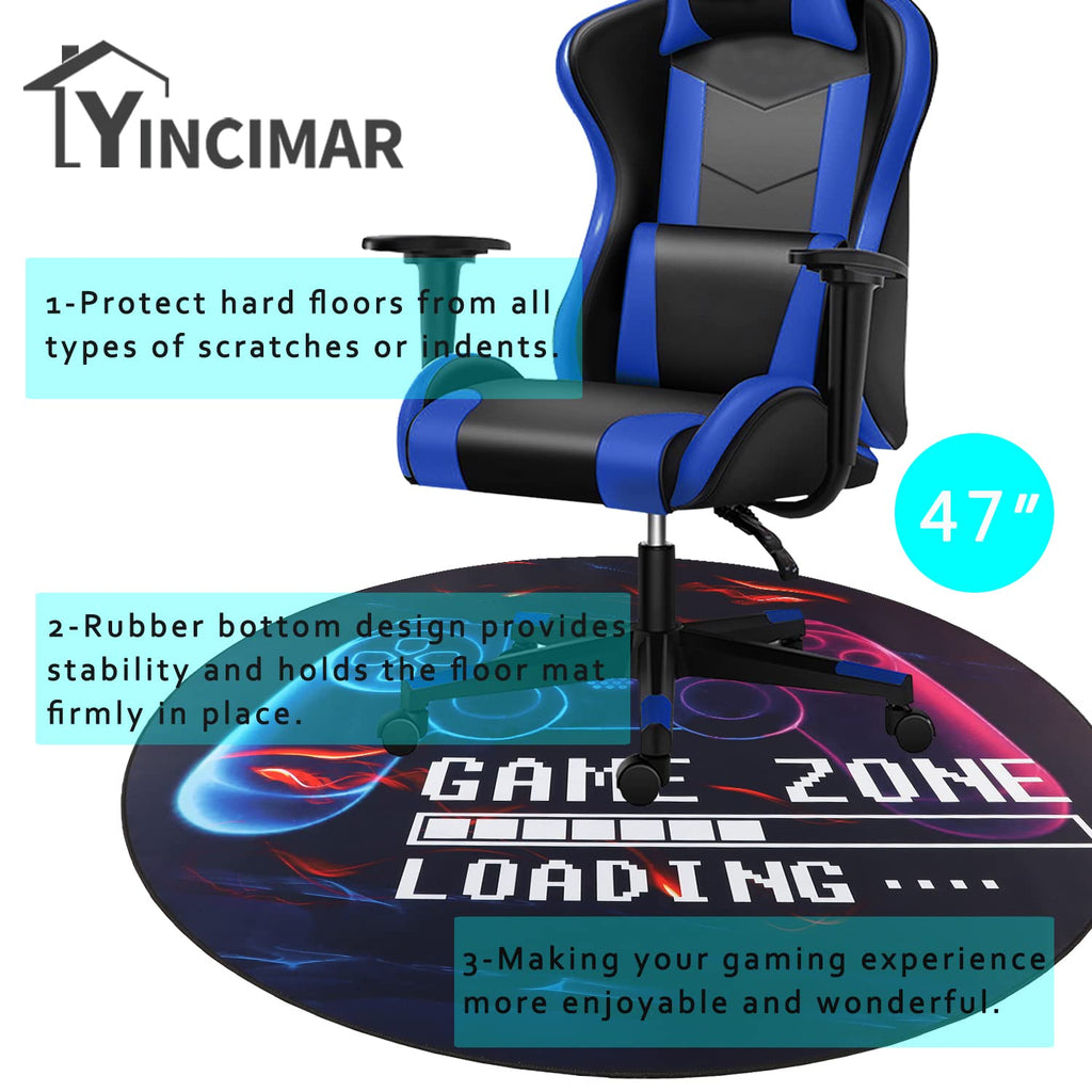 Yincimar Chair Mat for Hardwood Floor 47" Round Anti-Slip