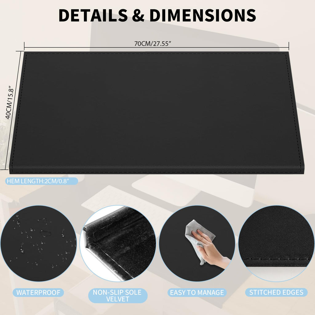 PU Leather Desk Mouse Pad Edge-Locked