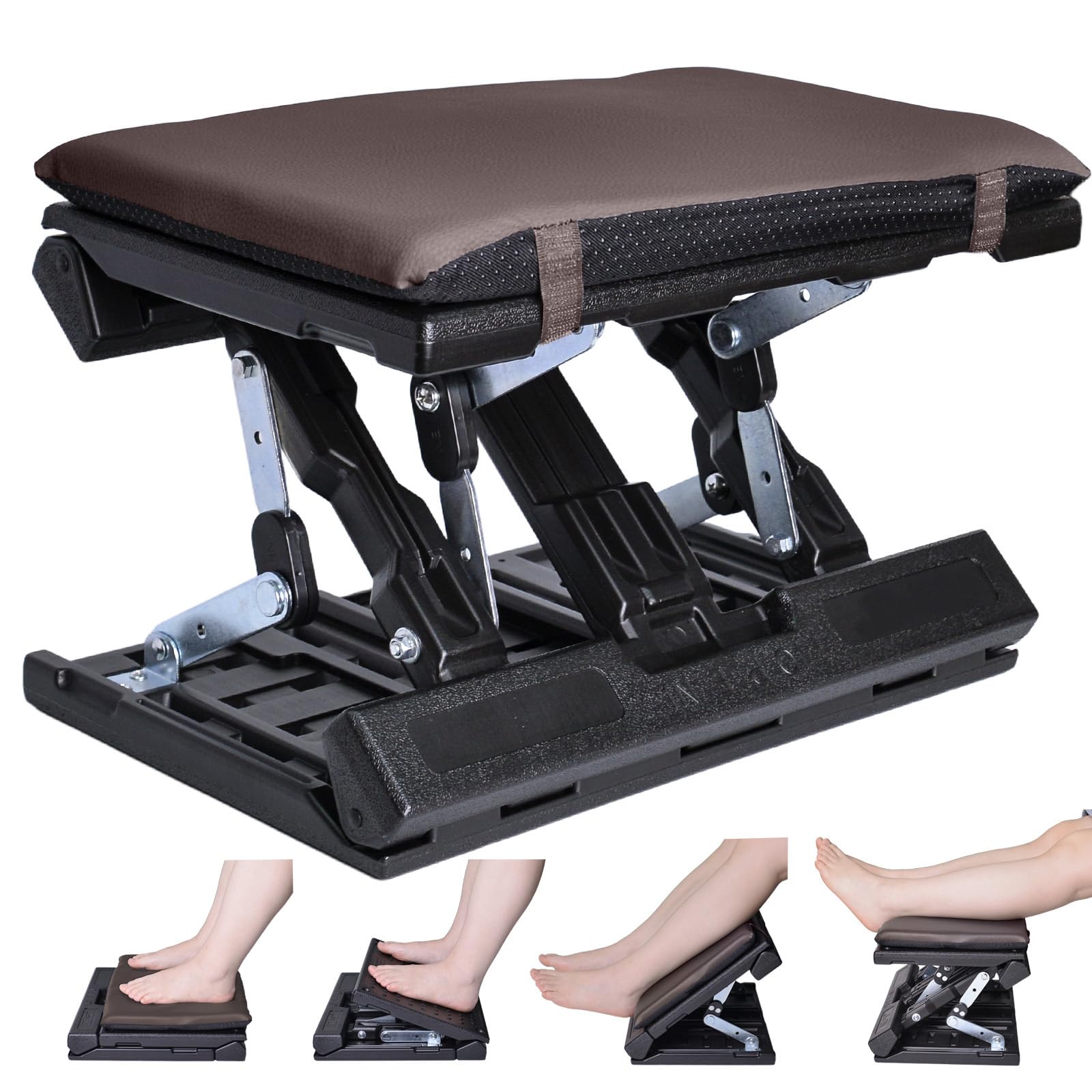 Adjustable Under Desk Foot Rest with Massage Beads