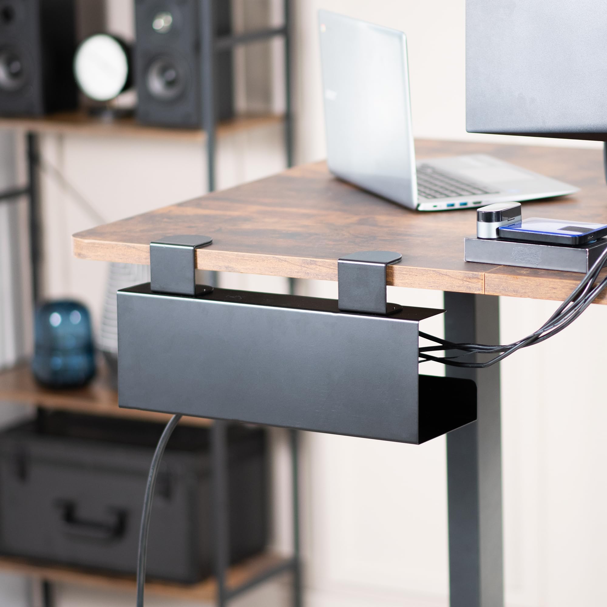 17-Inch Clamp-On Under Desk Cable Management Tray