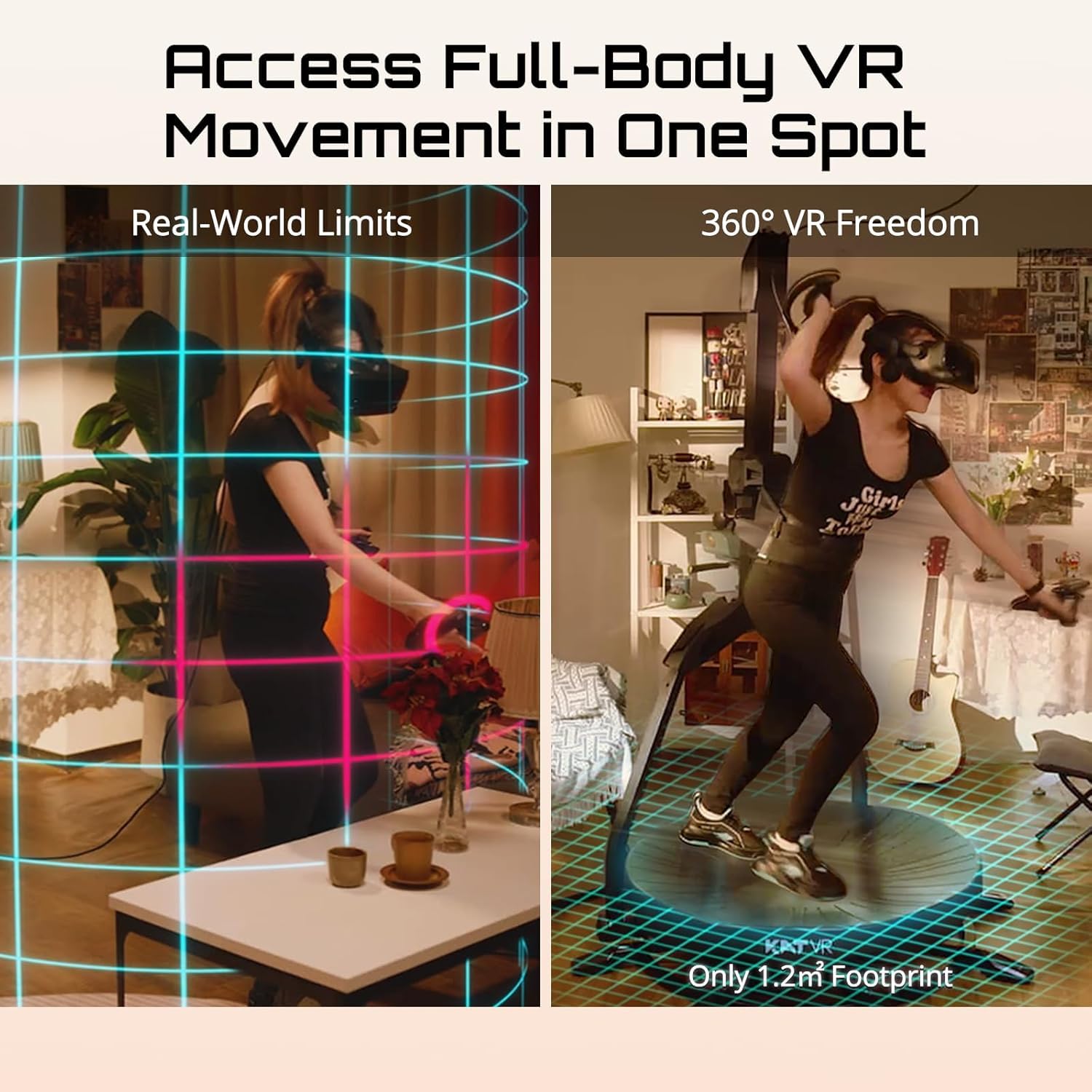 360° VR Treadmill for Fitness & Gaming