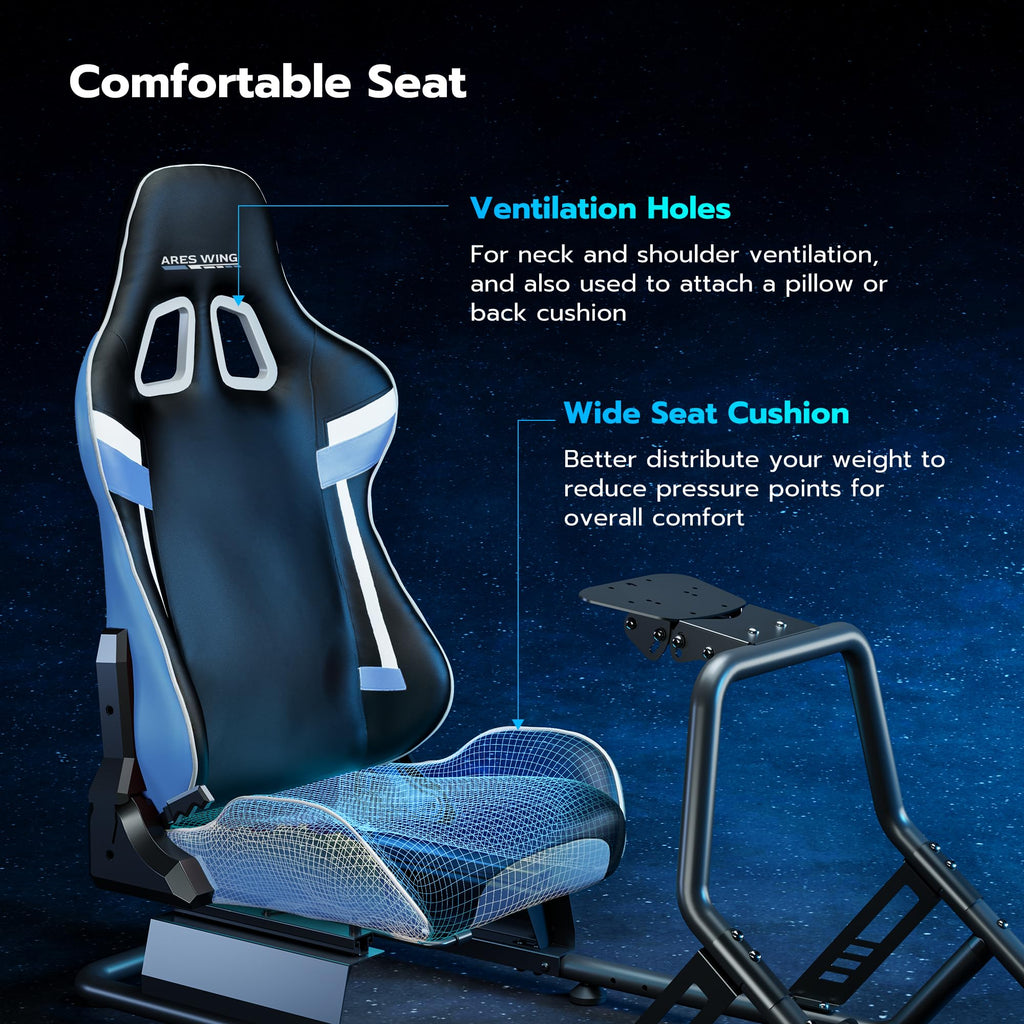 Racing Simulator Cockpit with Monitor Mount & Seat
