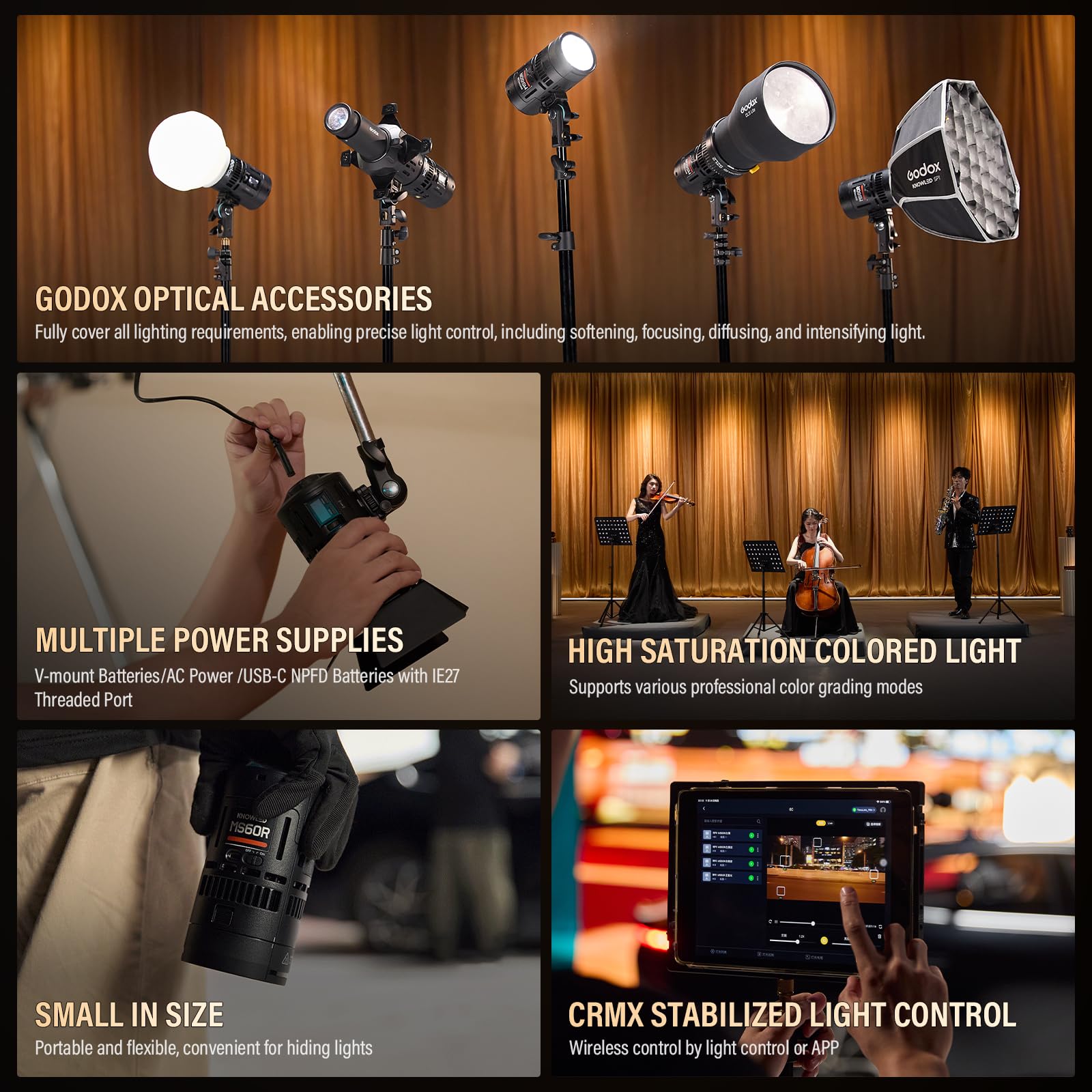 Bi-Color LED Video Light Kit with Battery