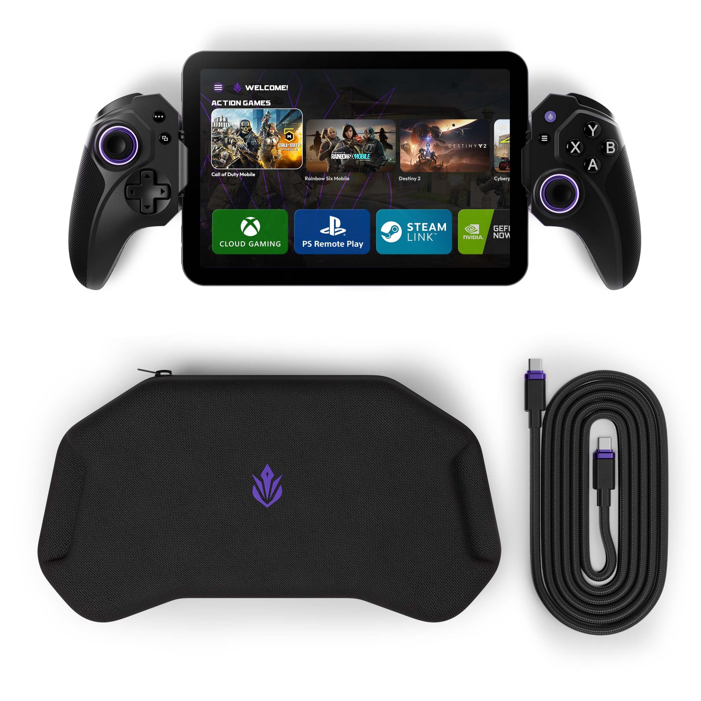 USB-C Mobile Gaming Controller Bundle with Case & Cable