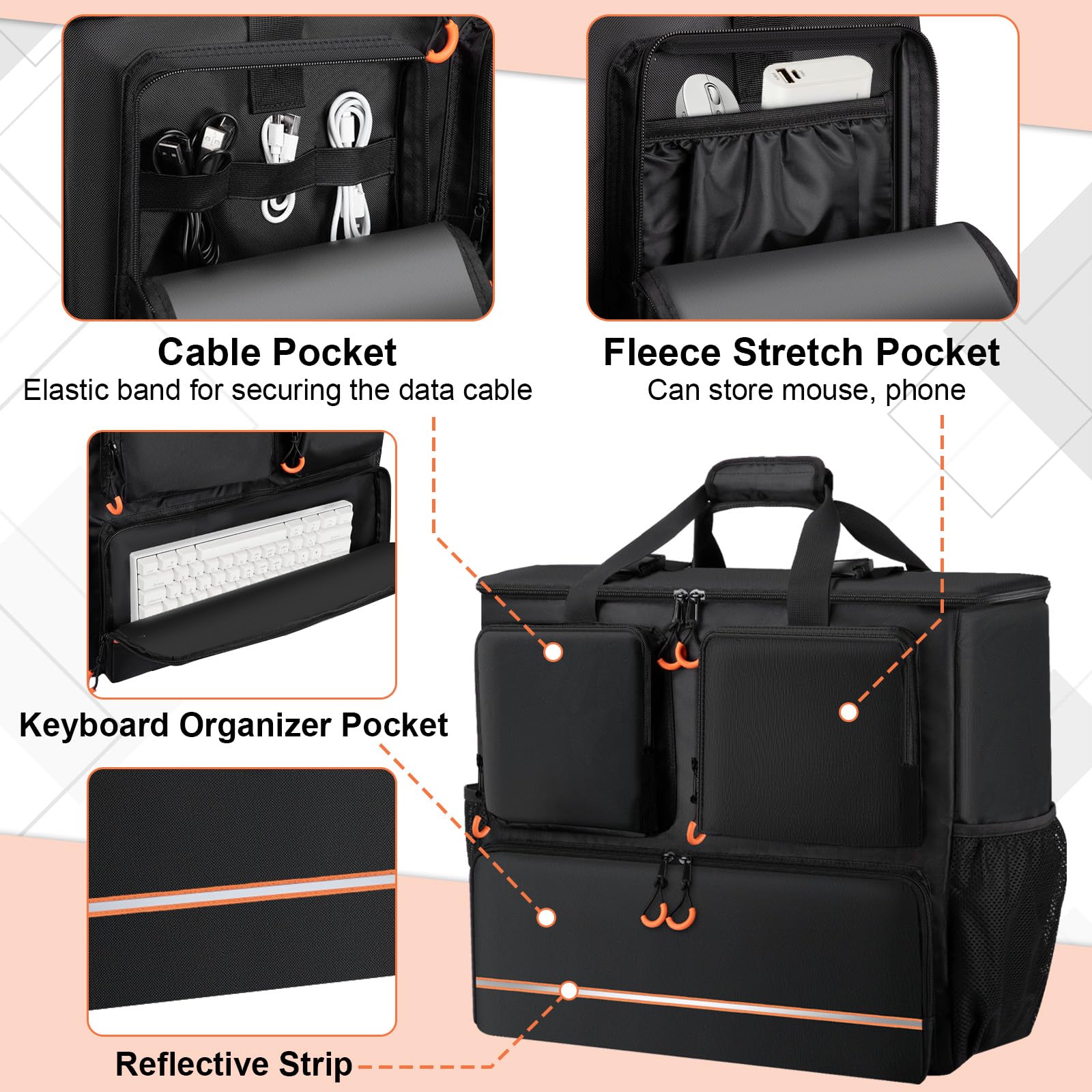 Desktop Tower Carrying Case for PC & Accessories