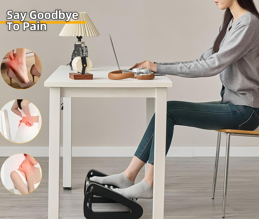 Adjustable Under Desk Foot Rest with Massage Roller