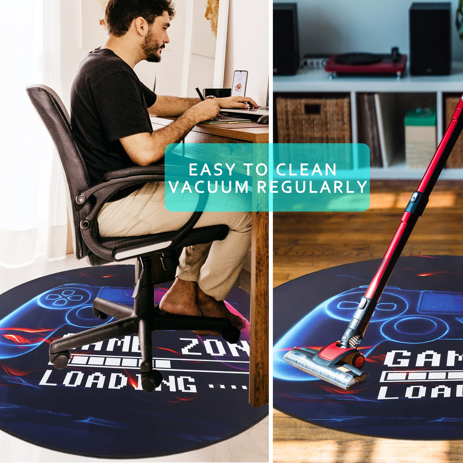 Yincimar Chair Mat for Hardwood Floor 47" Round Anti-Slip