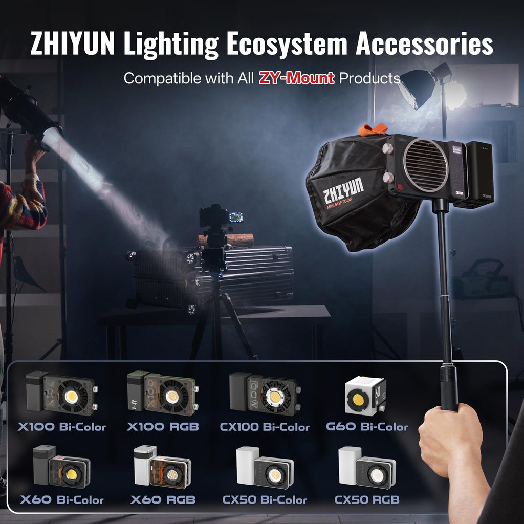 100W RGB Portable Video Light with Softbox