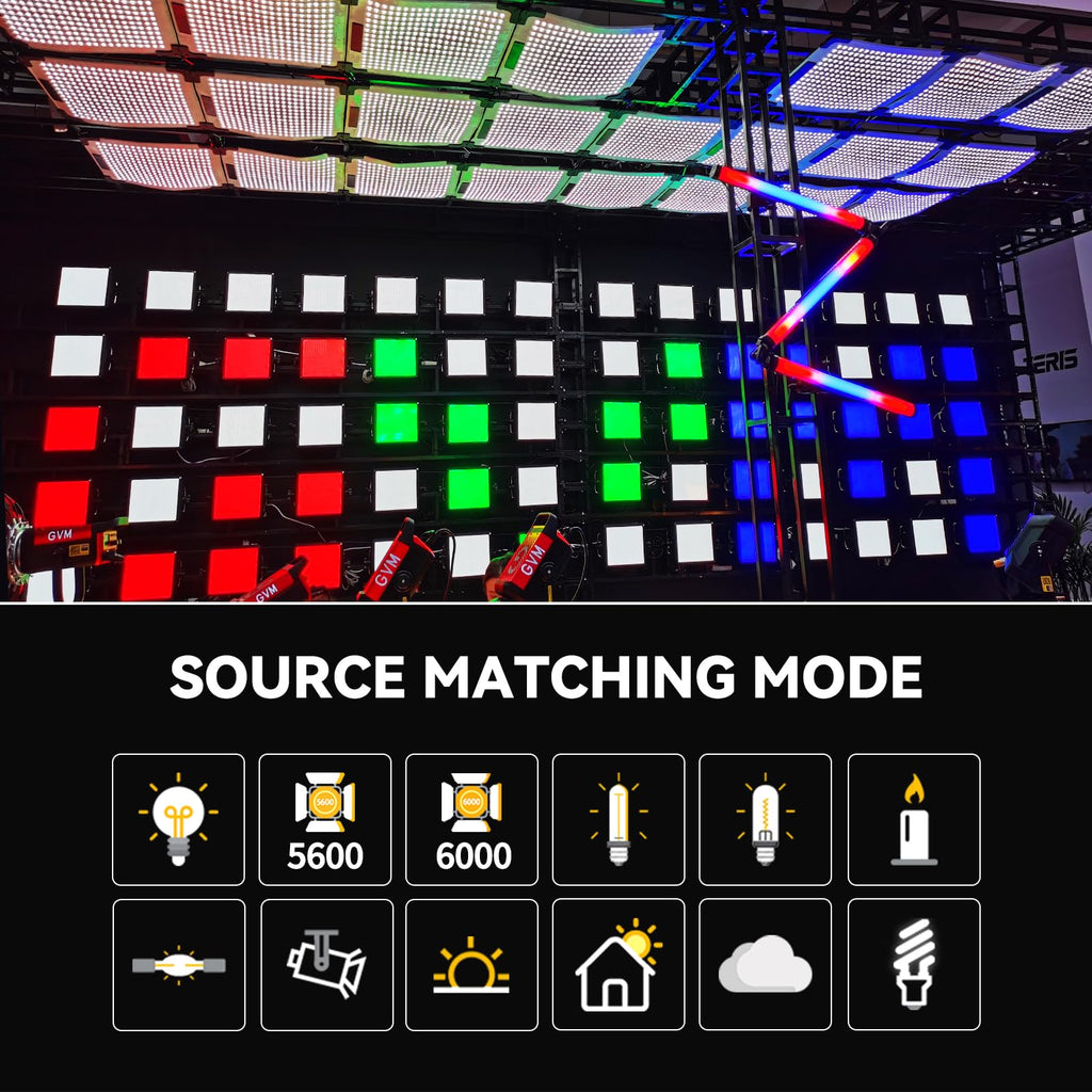 GVM 200W LED Light Panel with Bluetooth Control