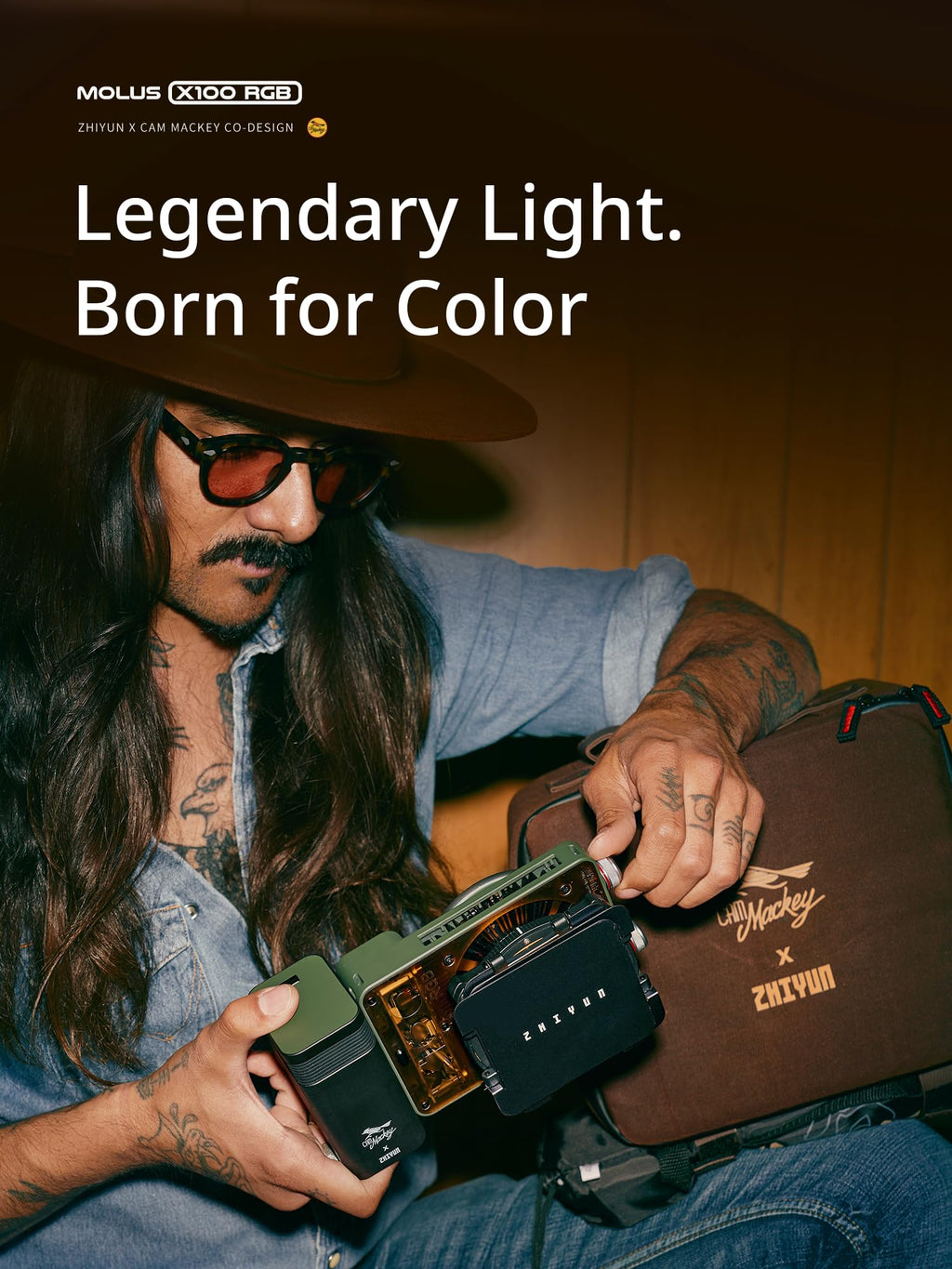 100W RGB Portable Video Light with Softbox