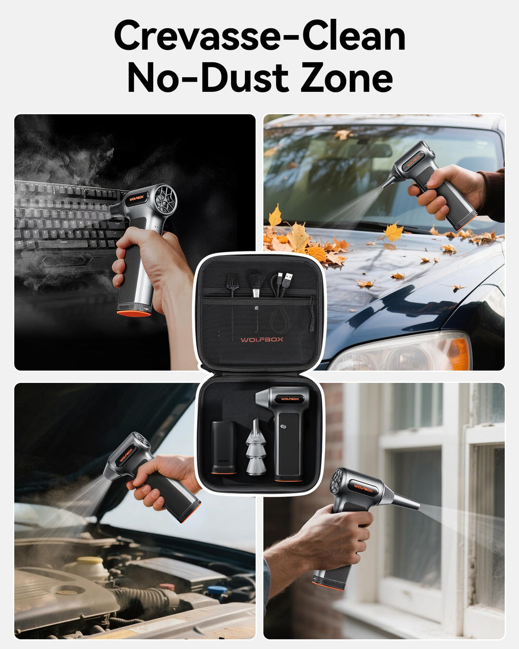 Electric Air Duster with Dual Battery Packs & Case