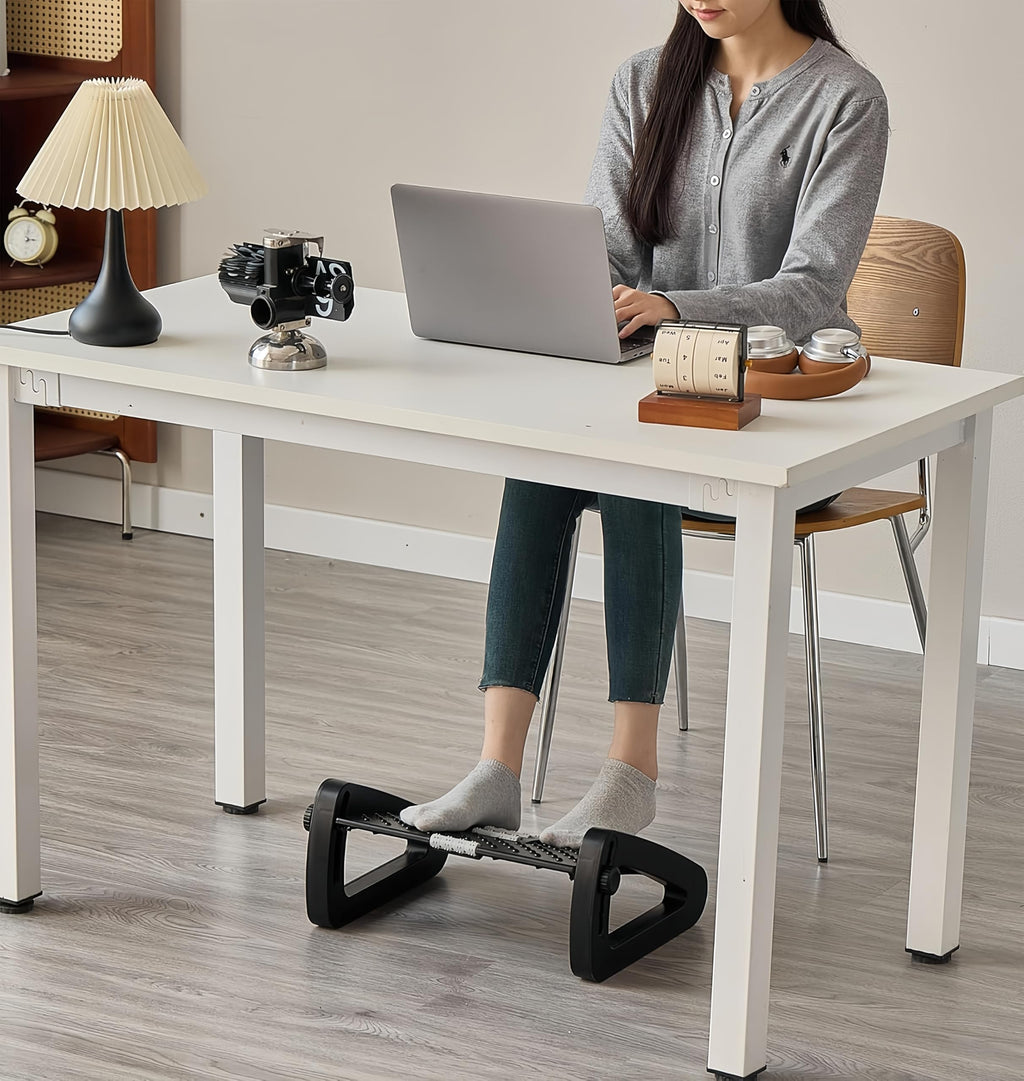 Adjustable Under Desk Foot Rest with Massage Roller
