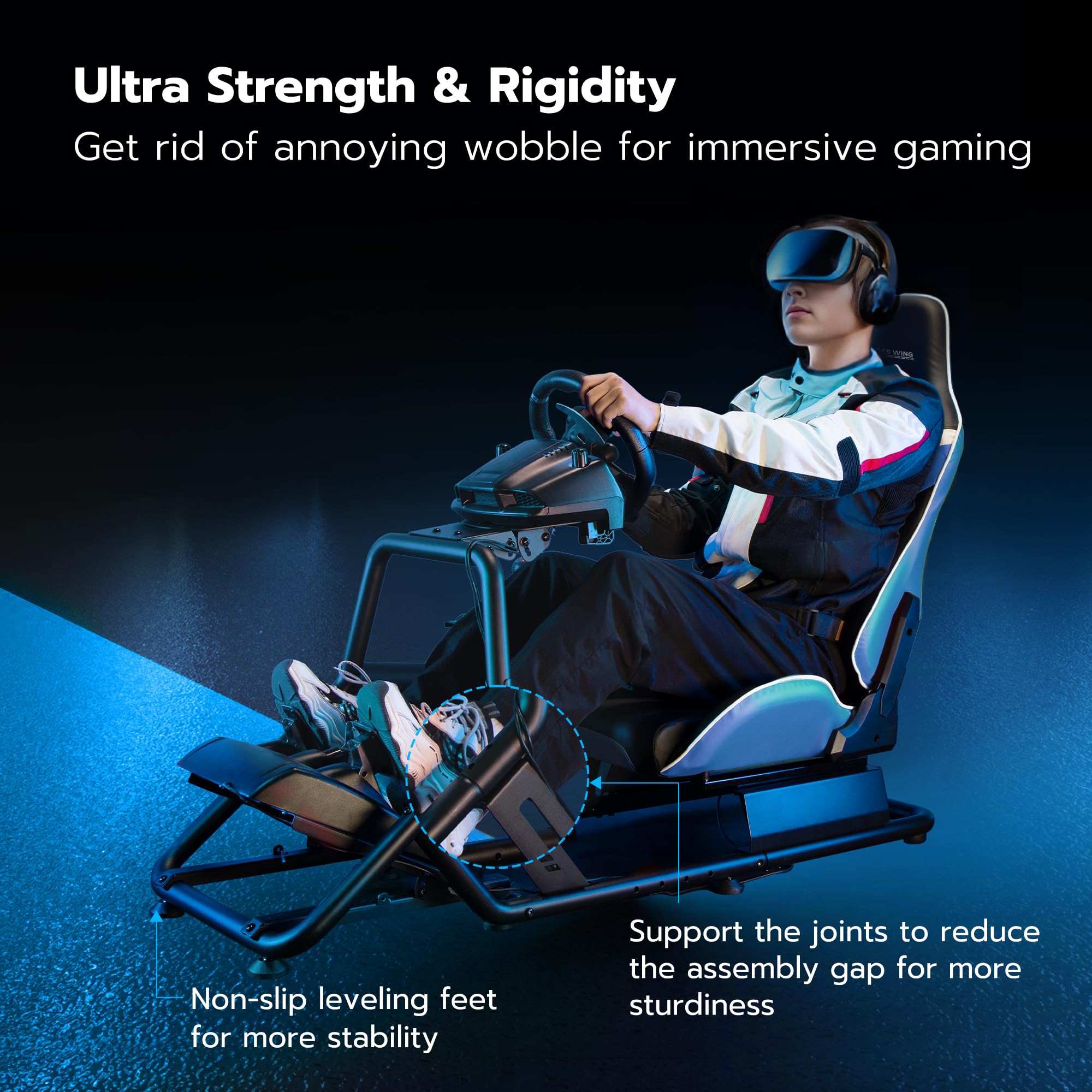 Racing Simulator Cockpit with Monitor Mount & Seat