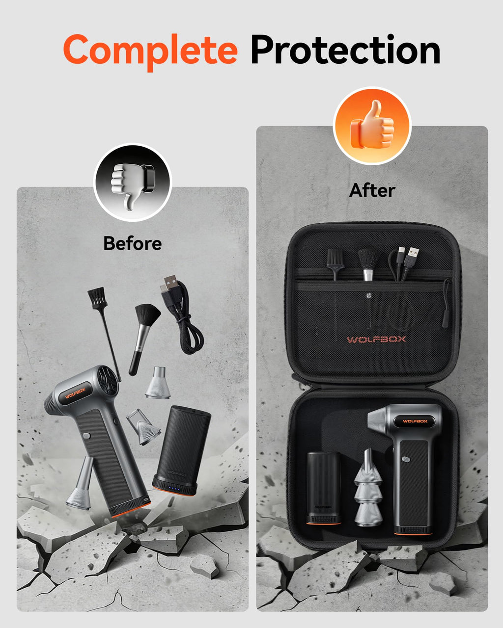Electric Air Duster with Dual Battery Packs & Case