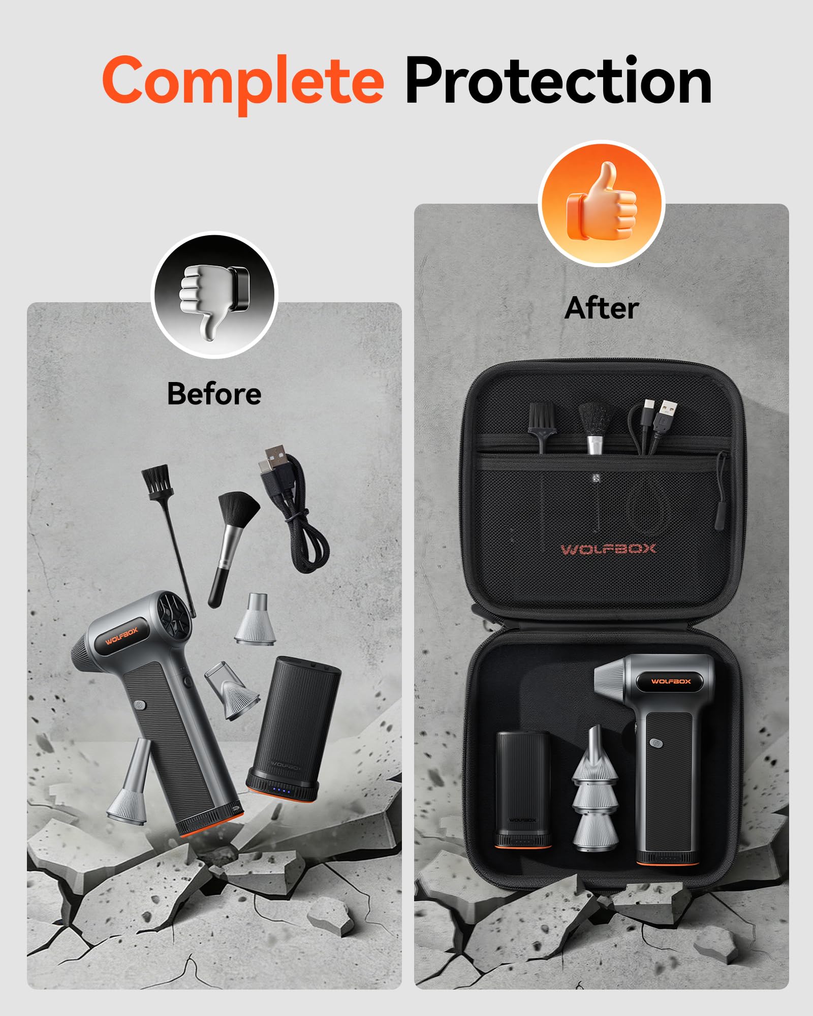 Electric Air Duster with Dual Battery Packs & Case